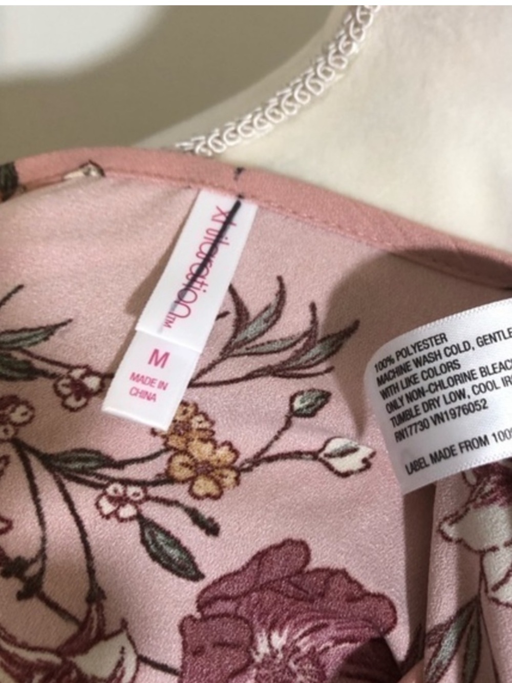 NWOT Pink Floral Faux Wrap Long Sleeve Dress New - Picture 6 of 7